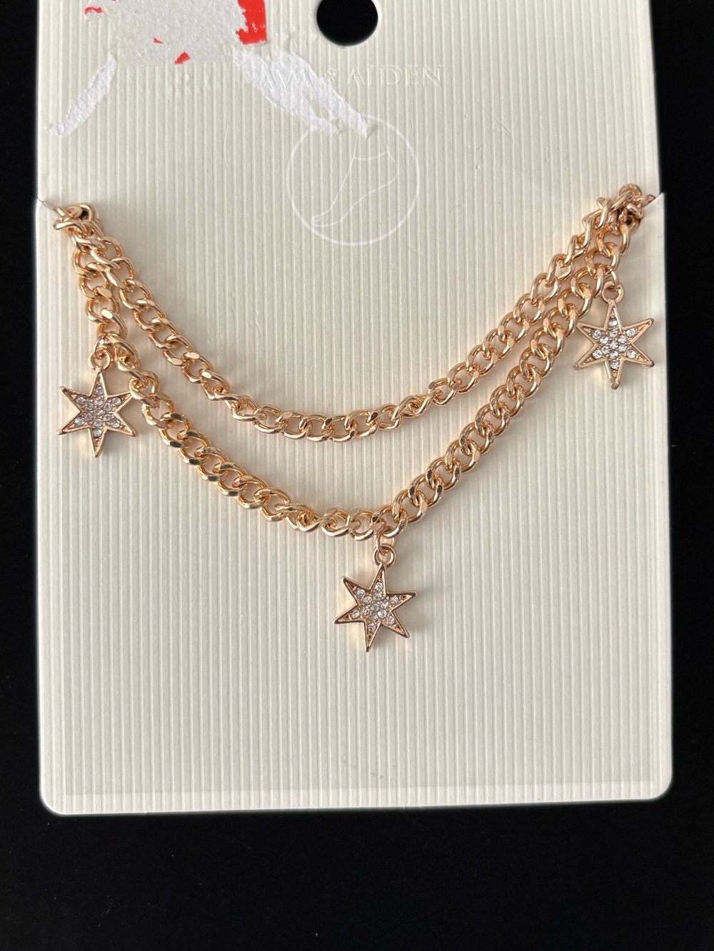Ava & Aiden Rose Gold Layered Star Pendant Anklet